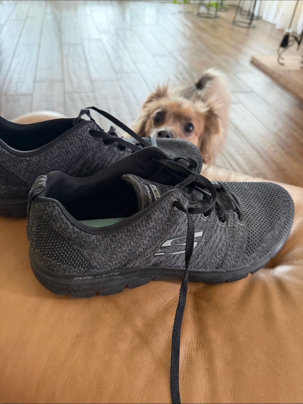 Skechers women’s Charcoal Gray Lace-Up Athletic Sneakers size 9